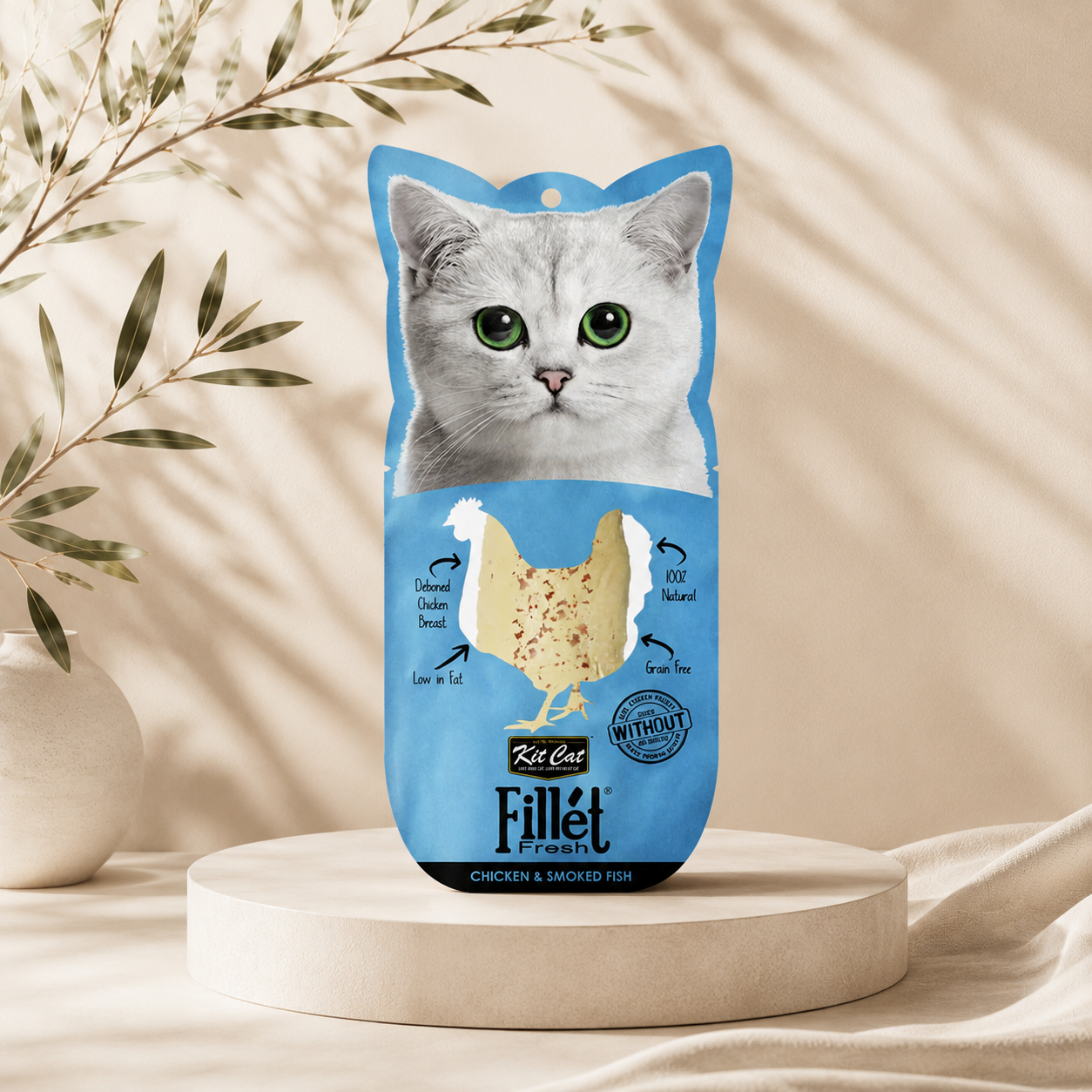 Fresh Smoked Chicken and Fish Fillet | Natural Cat Snack