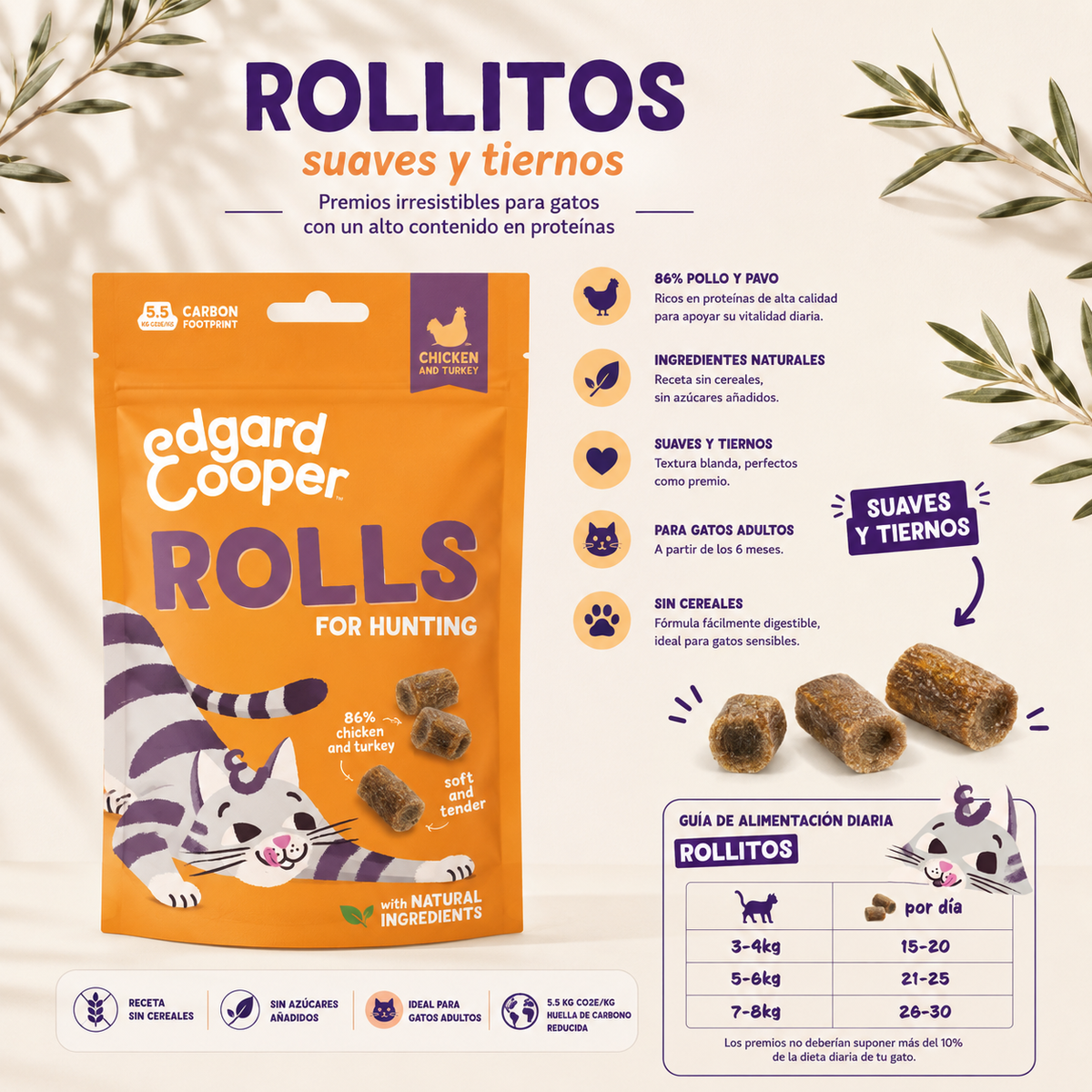 Edgard & Cooper Chicken & Turkey Sticks Cat Snacks