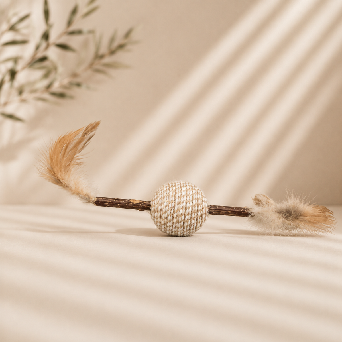 Matatabi Toy with Feathers, Ball, and Rattle for Cats
