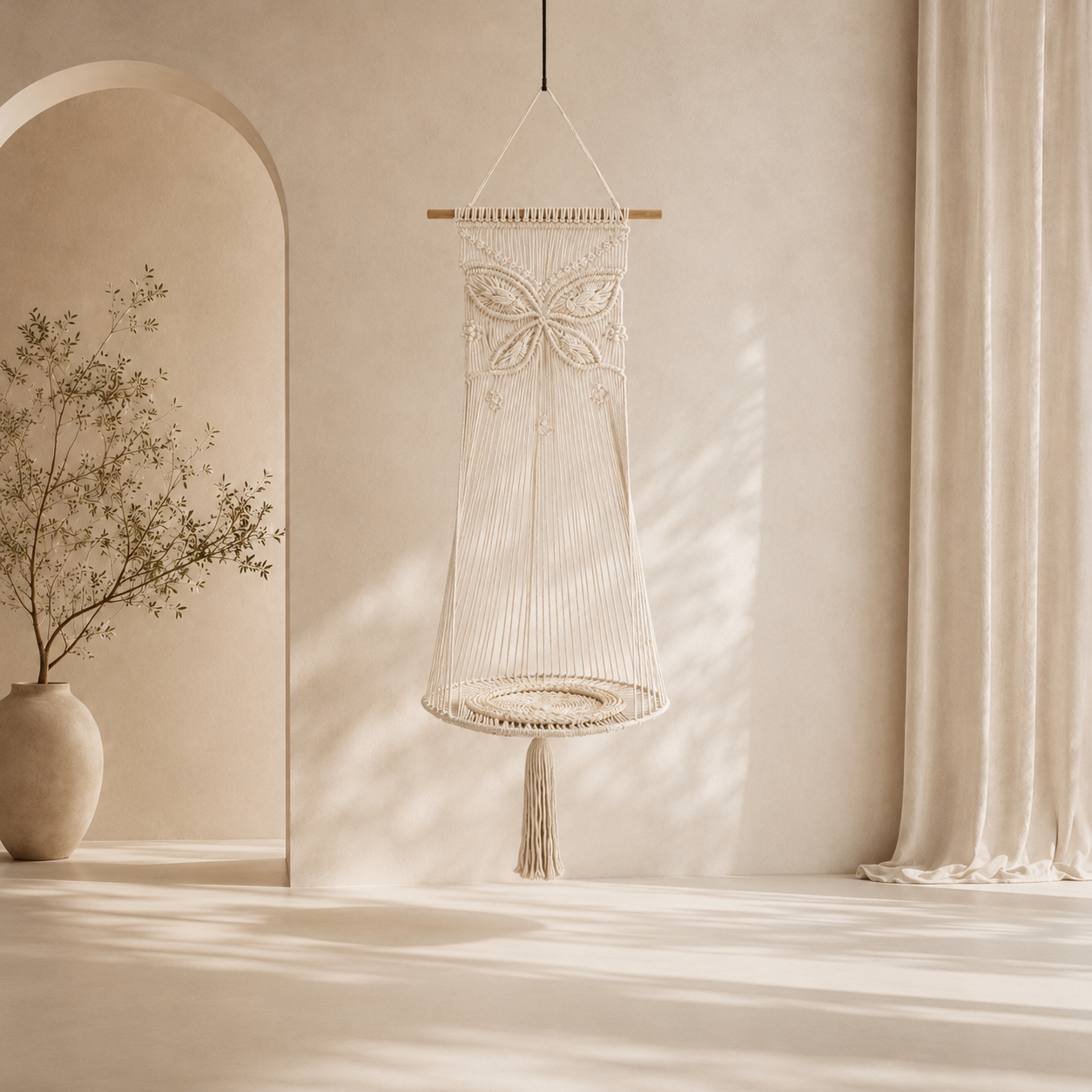 Cama Colgante de Macramé para Gatos