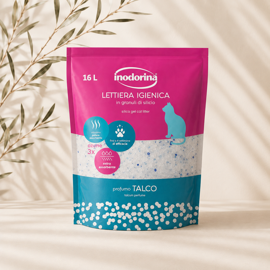 Inodorina Magique Talc 16 L – Ultra-absorbent silica cat litter