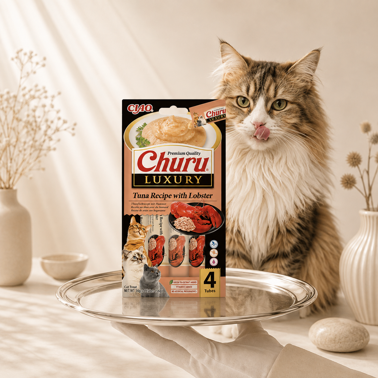 Churu LUXURY Tuna with Lobster for Cats 4x14 g | Divine Feline
