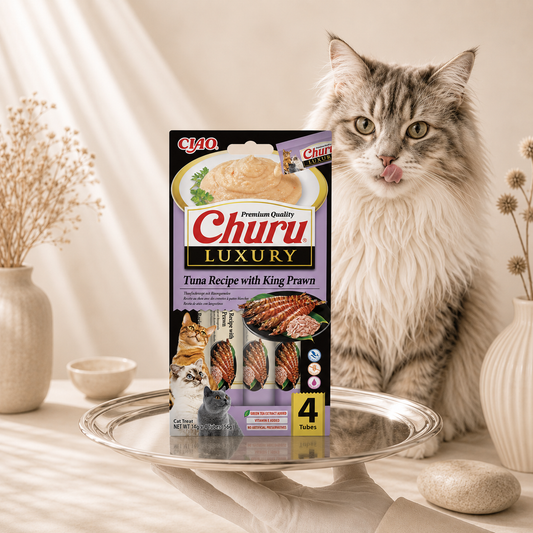 Churu LUXURY Tuna with Prawn for Cats 4x14 g | Divine Feline