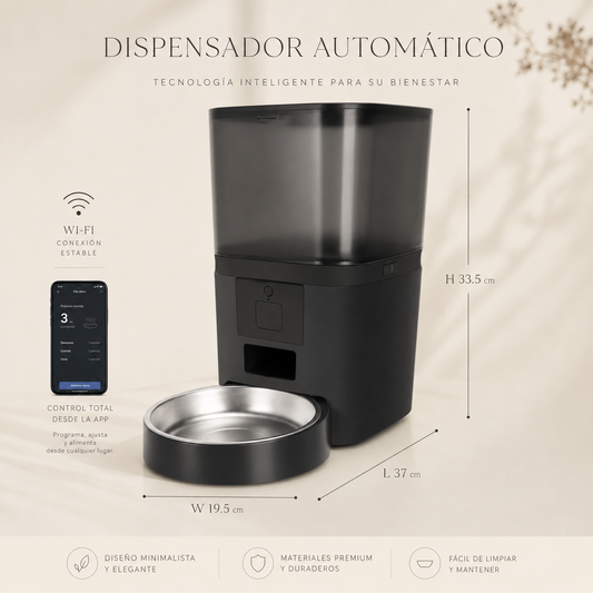 Smart Automatic Cat Feeder with 1080p WiFi Camera – 6 L