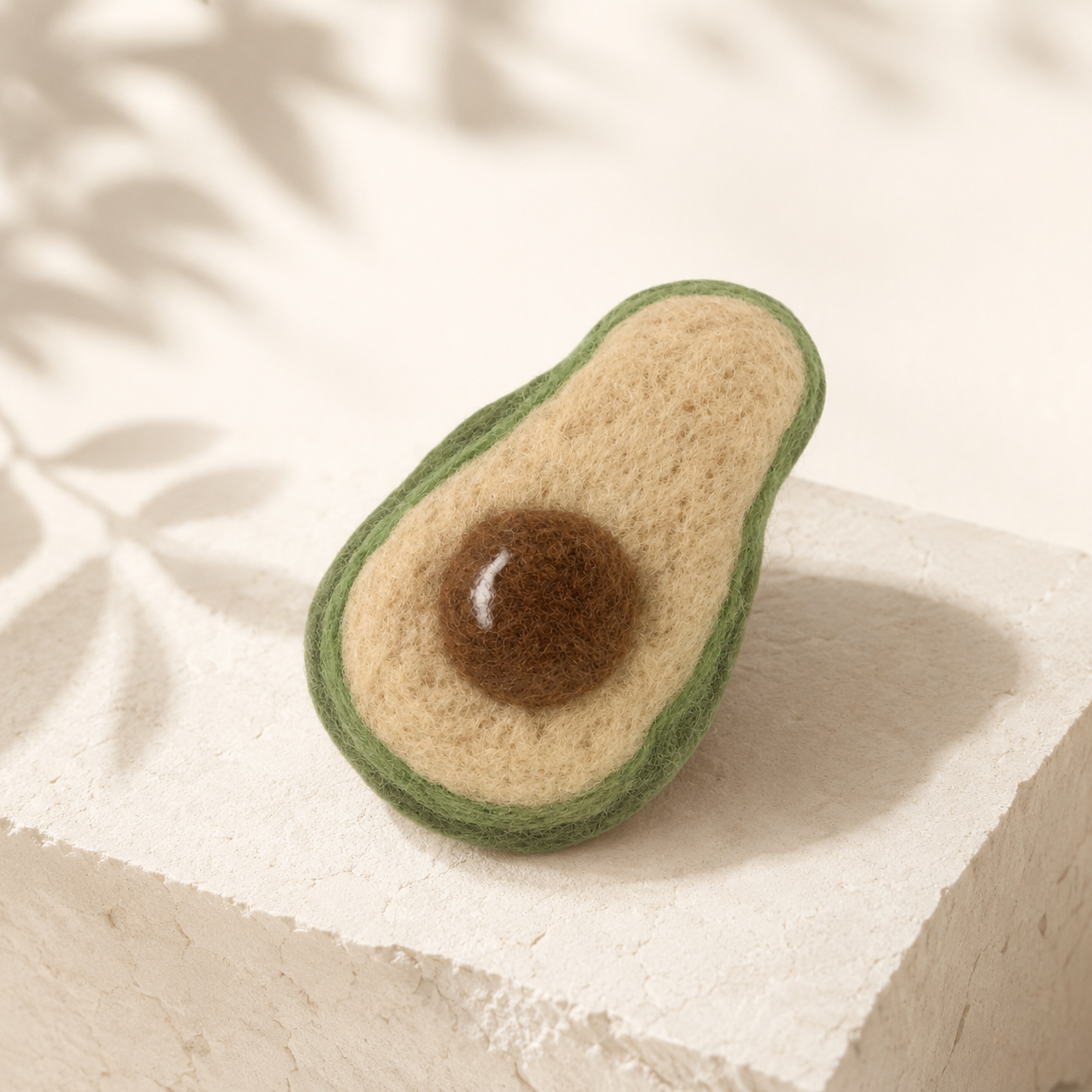 Handmade Wool Avocado Cat Toy with Catnip