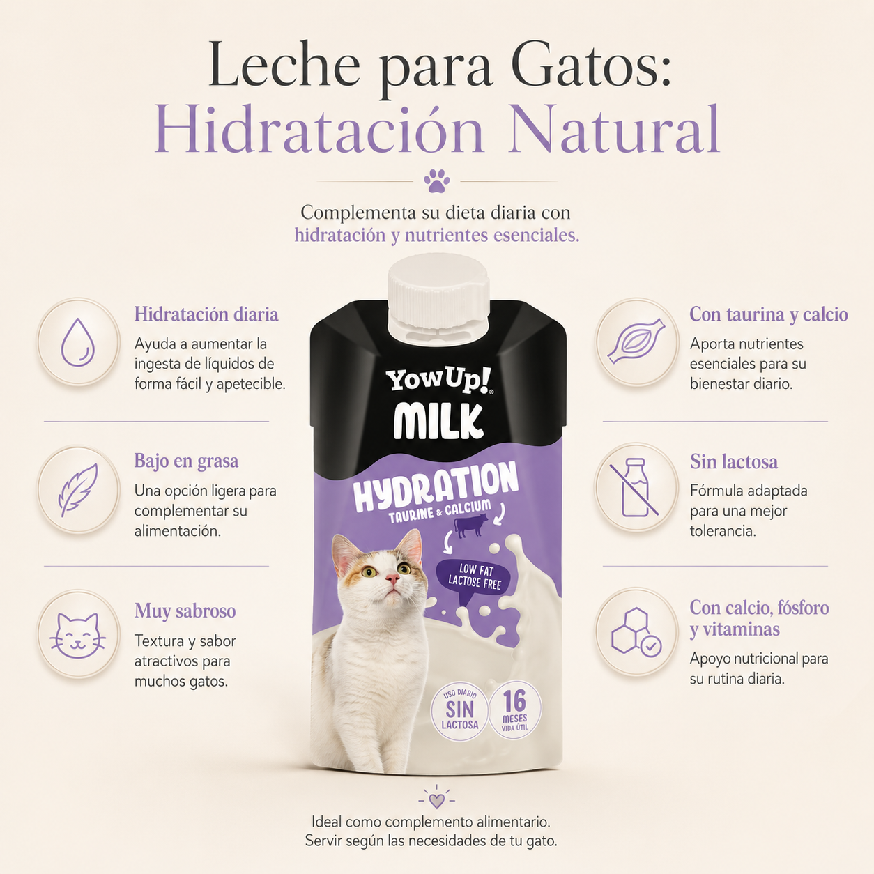 YowUp! Milk Hydration for Cats with Taurine and Calcium