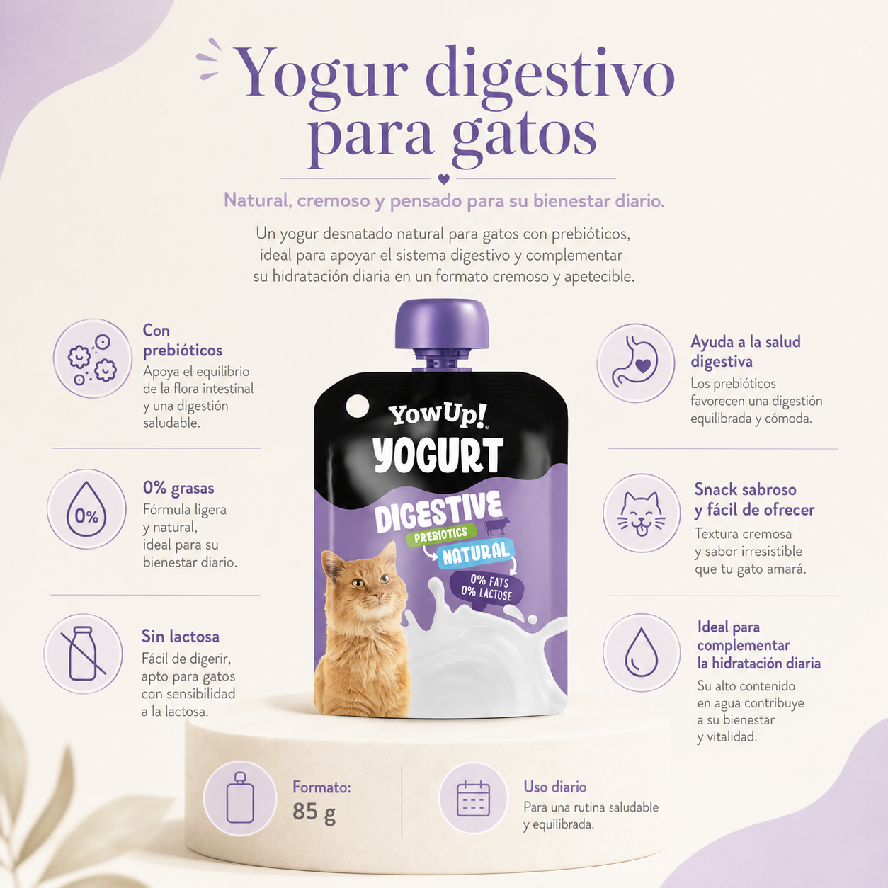 YowUp! Digestive Yogurt for Cats with Prebiotics 85 g
