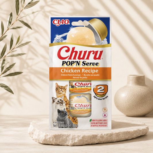 Churu Pop’n Serve Pollo para Gatos Snack Húmedo en Gelatina