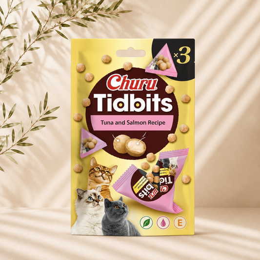 Churu TIDBITS 3P Tuna & Salmon Recipe para Gatos