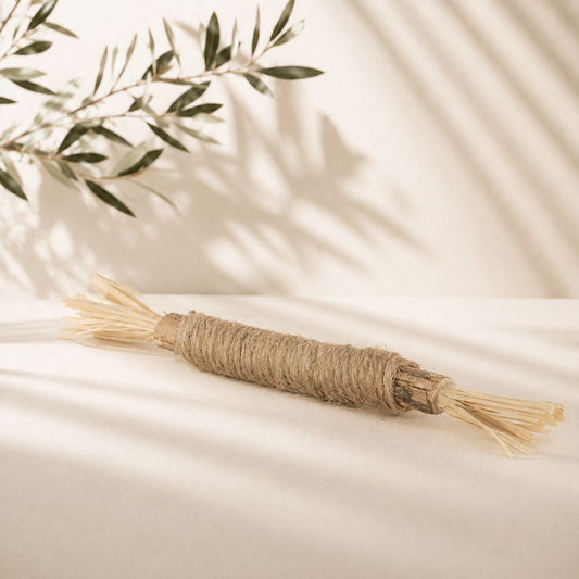 Matatabi Stick with Dried Fruit, Jute, and Rafia Tassels for Cats